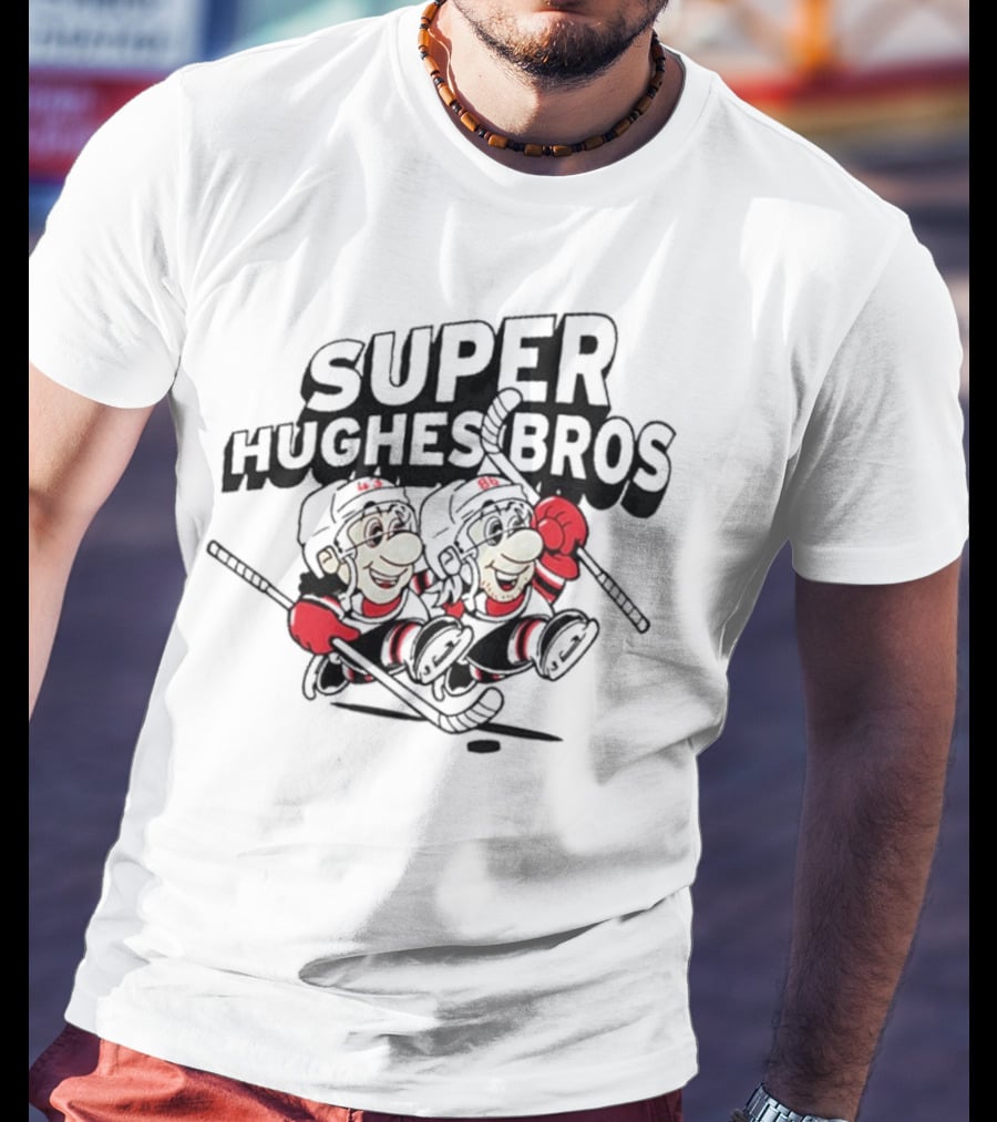 Super Hughes Bros Jack Hughes Luke Hughes Hockey Brothers T-Shirt