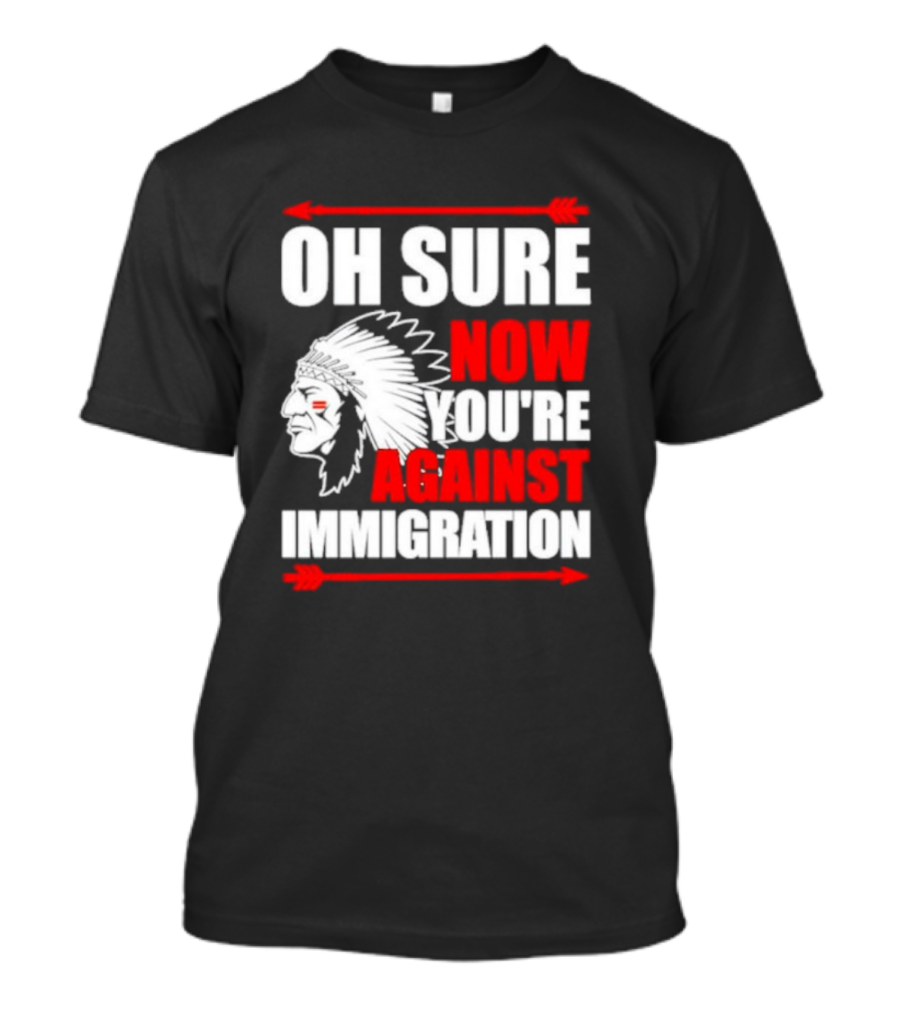 Oh Sure Now You're Against Immigration Native American Headdress Arrows T-Shirt