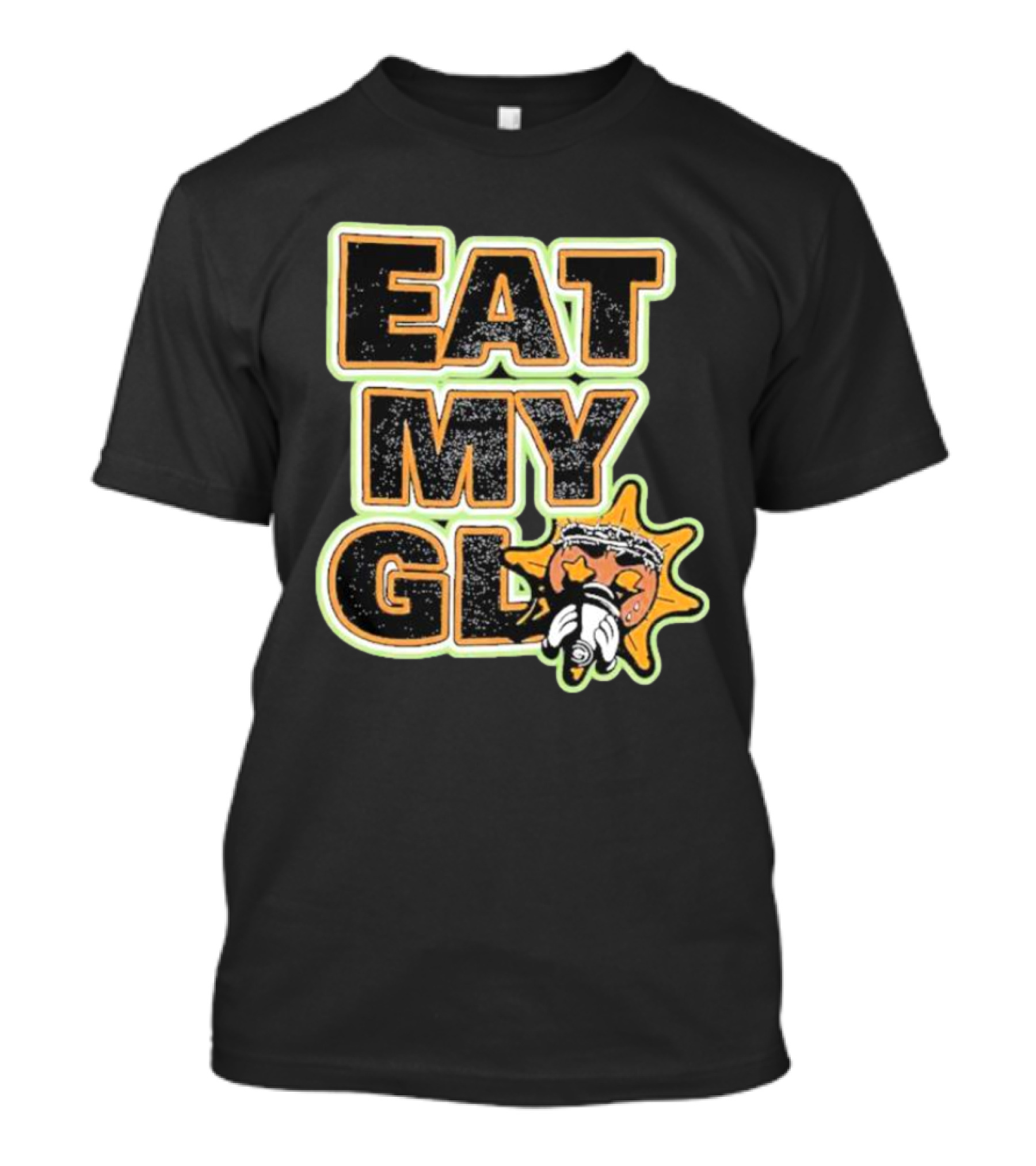 EAT MY GLO Sun Cartoon Eating Globe T-Shirt