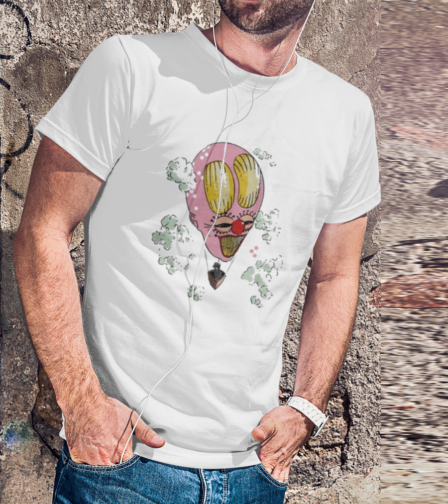 Balloon Head In Cloud With Clown Face T-Shirt