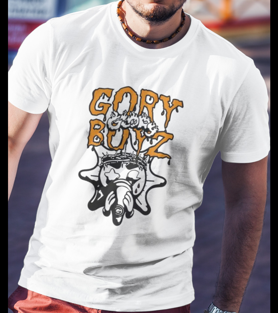 Glory Boyz Gory Boyz Glo Gang Dripping Horror Font Sun T-Shirt