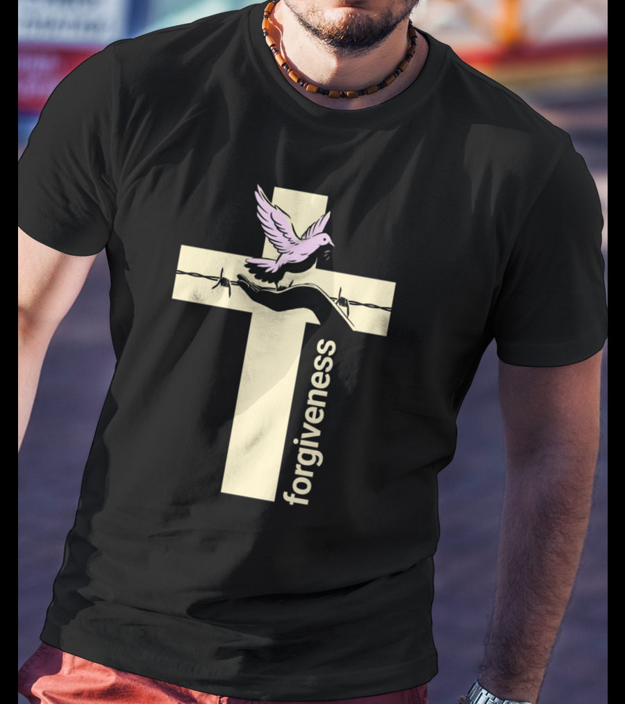 Forgiveness Dove And Cross With Barbed Wire T-Shirt