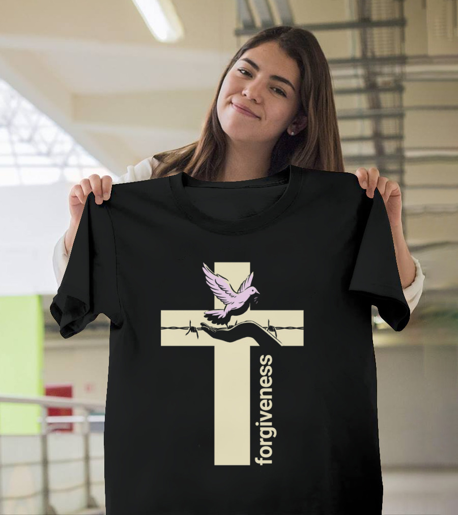 Forgiveness Dove And Cross With Barbed Wire T-Shirt