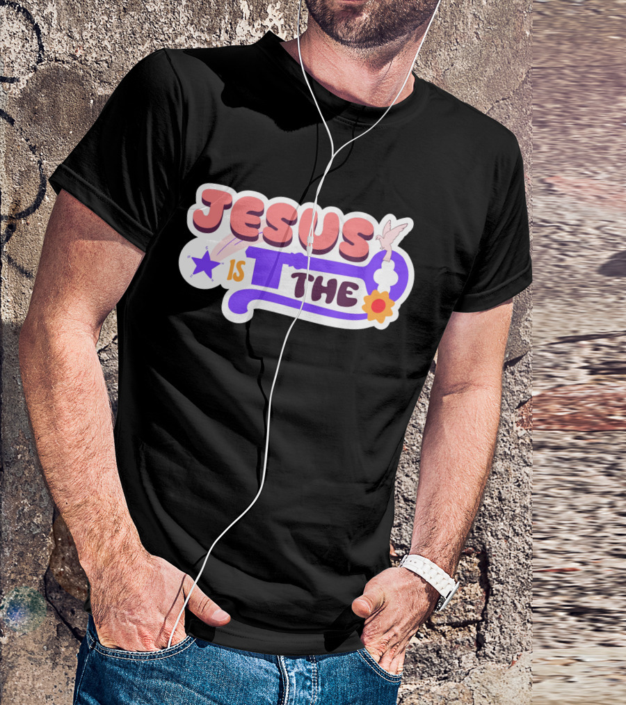 Jesus Is The Key With Dove And Star Elements T-Shirt