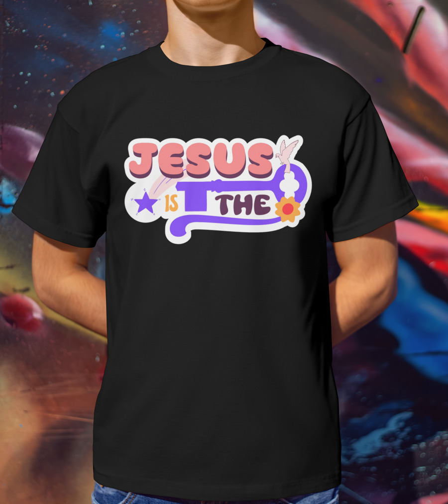 Jesus Is The Key With Dove And Star Elements T-Shirt