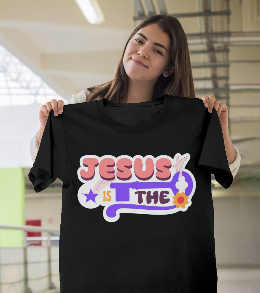 Jesus Is The Key With Dove And Star Elements T-Shirt