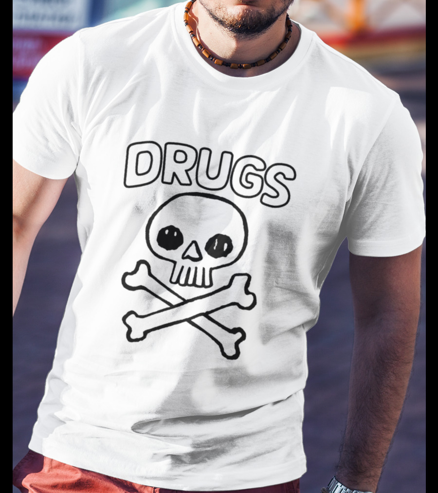 Night Channels Skull And Crossbones Drugs T-Shirt