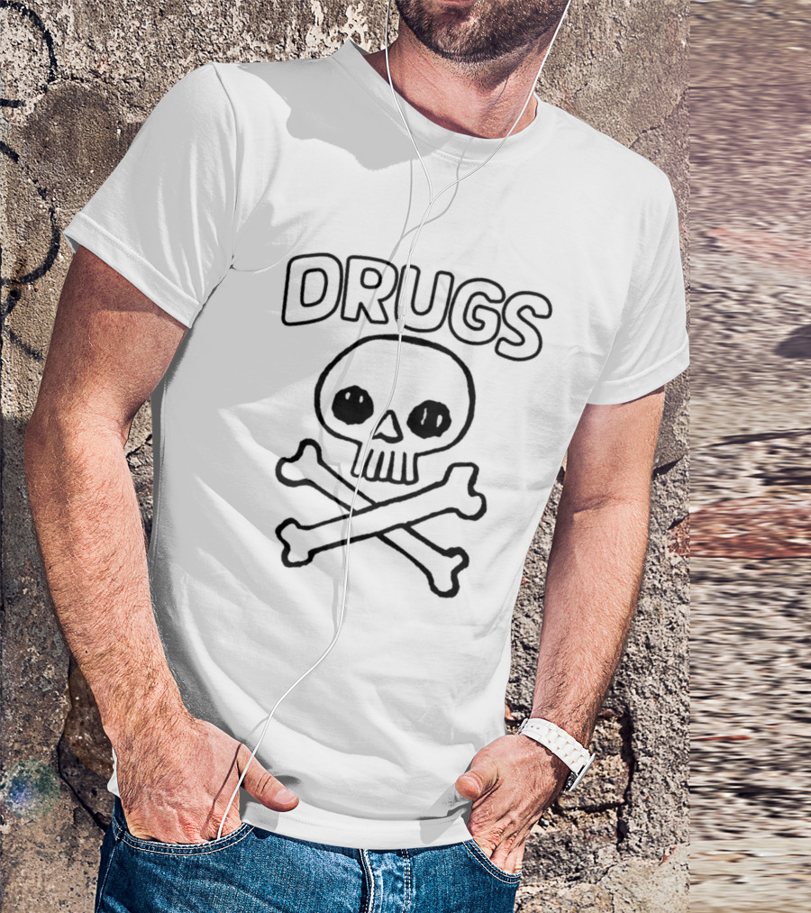 Night Channels Skull And Crossbones Drugs T-Shirt