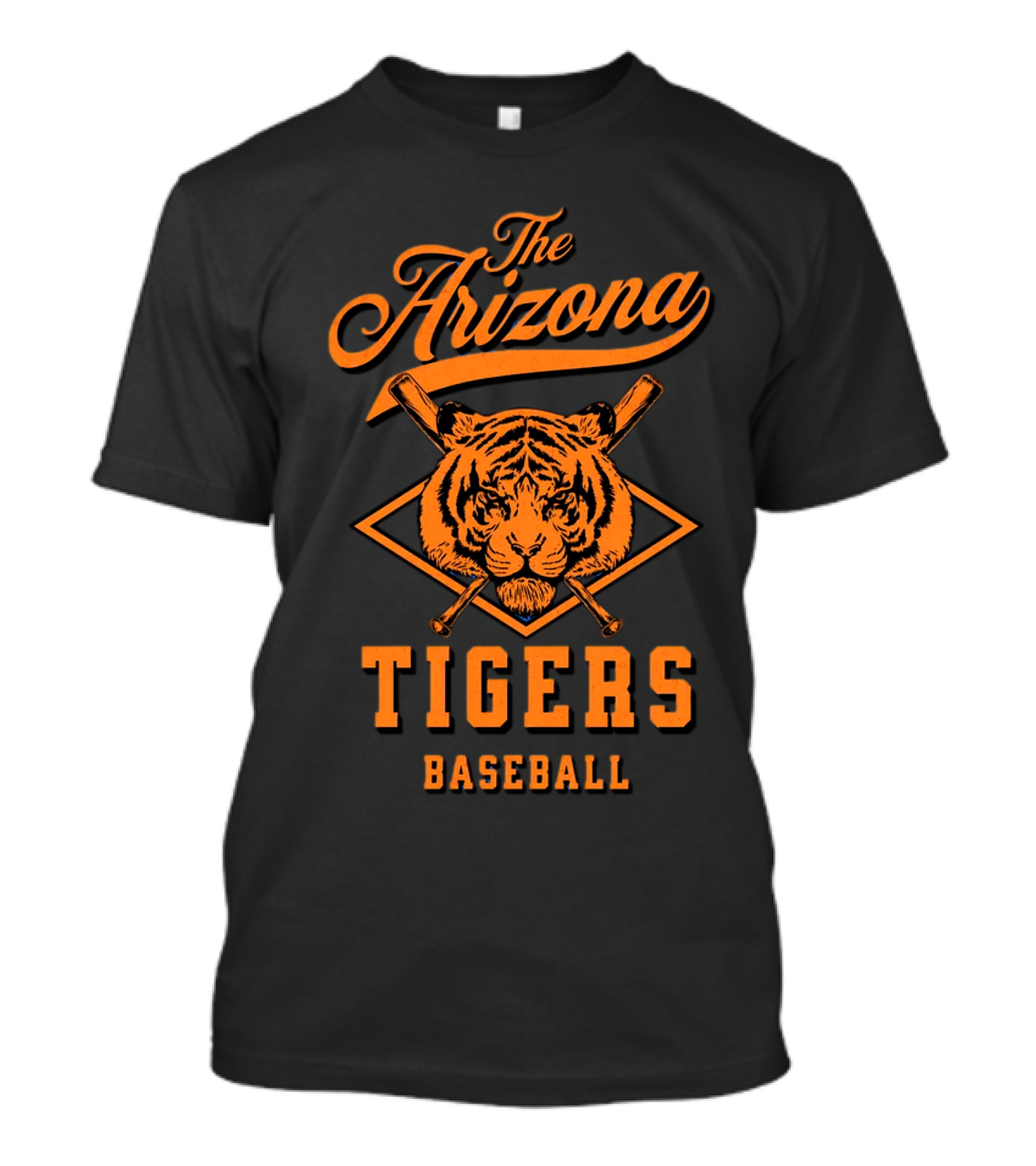 The Arizona Tigers Baseball Team Logo With Crossed Bats And Tiger Head T-Shirt