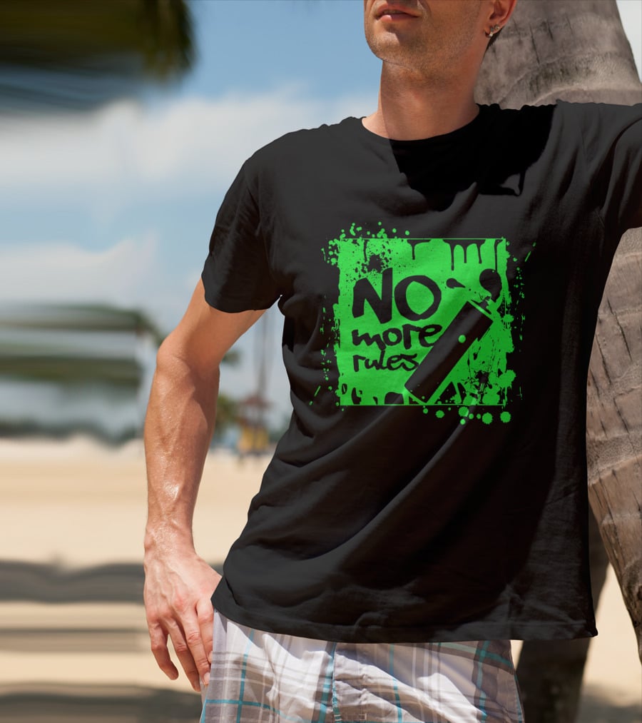 No More Rules Graffiti Spray Paint Splatter T-Shirt