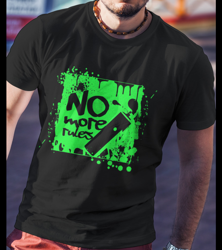 No More Rules Graffiti Spray Paint Splatter T-Shirt