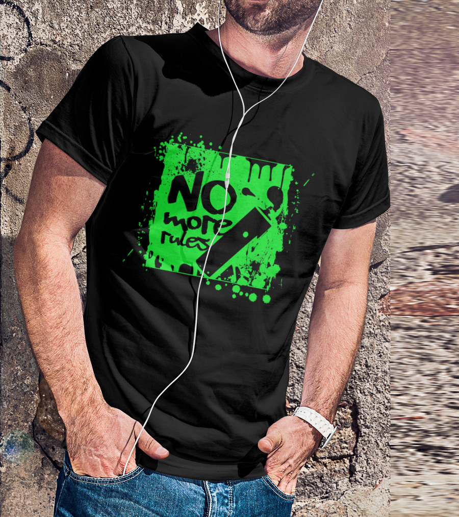 No More Rules Graffiti Spray Paint Splatter T-Shirt