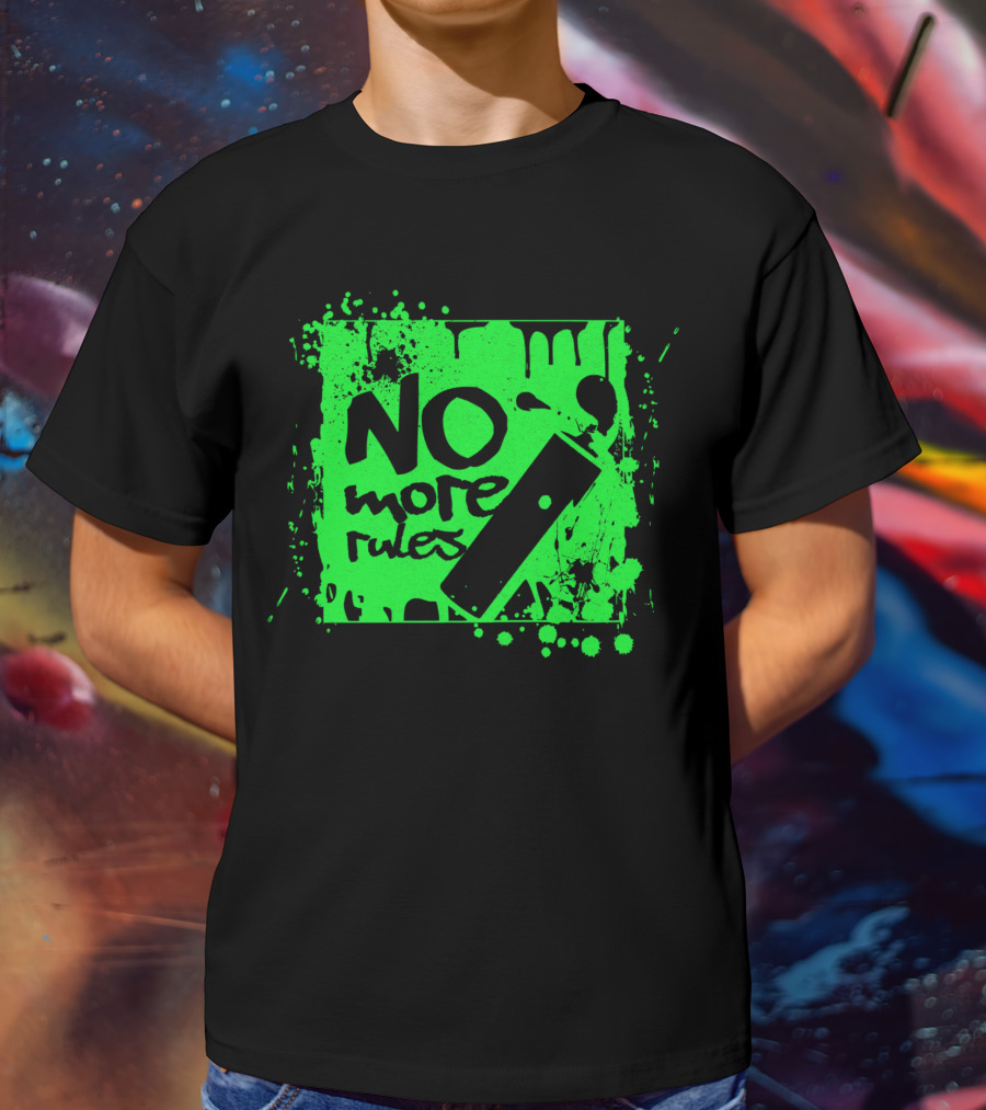 No More Rules Graffiti Spray Paint Splatter T-Shirt