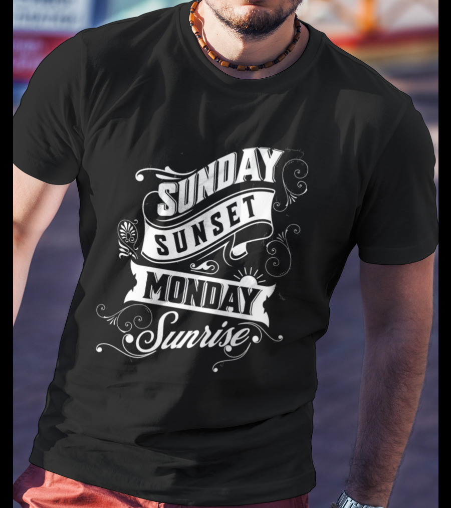 Sunday Sunset Monday Sunrise Vintage Filigree T-Shirt