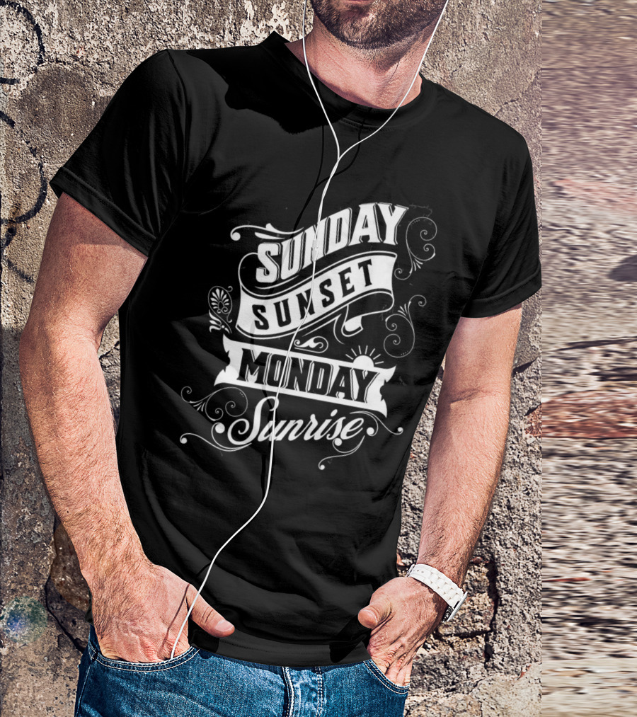 Sunday Sunset Monday Sunrise Vintage Filigree T-Shirt
