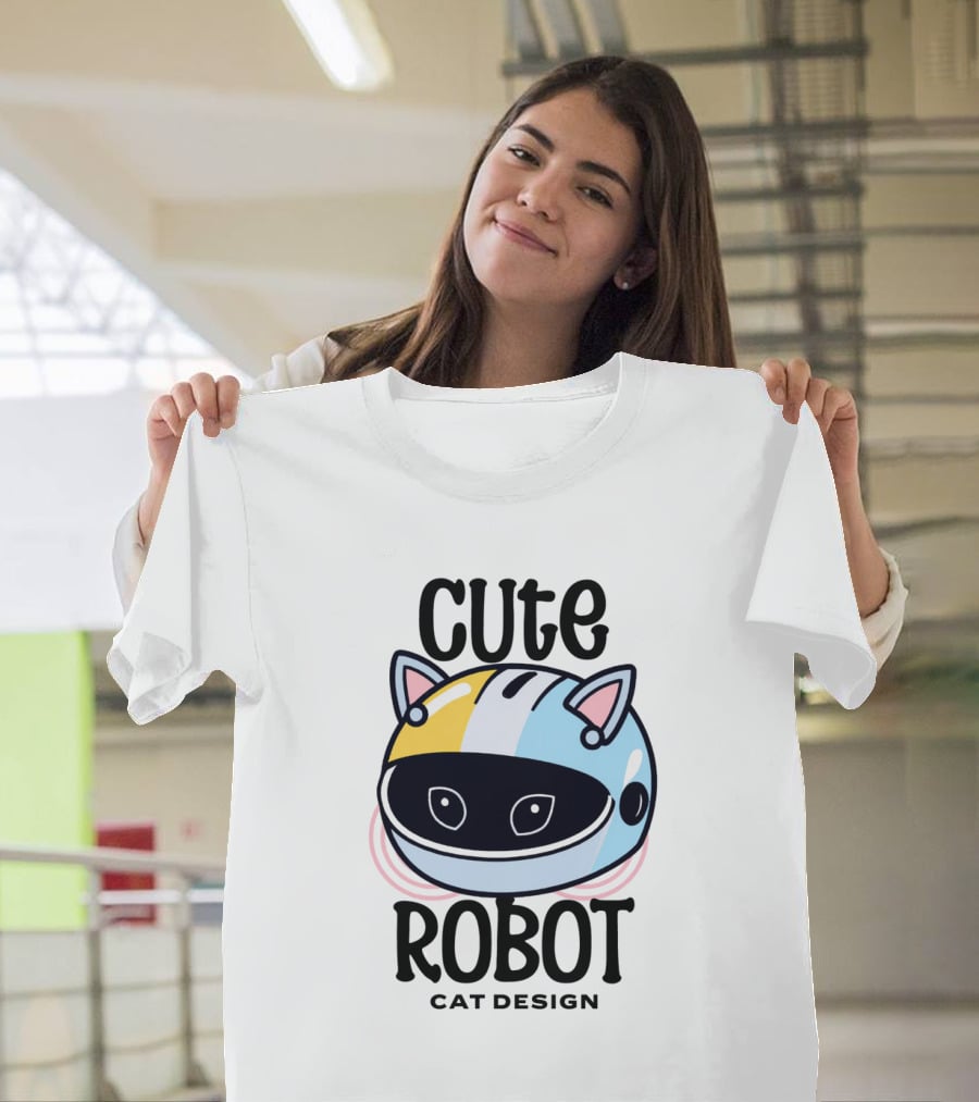 Cute Robot Cat T-Shirt