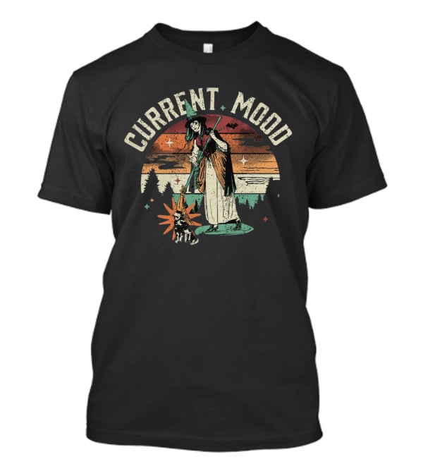Current Mood Witch Vintage Sunset Dog Companion T-Shirt