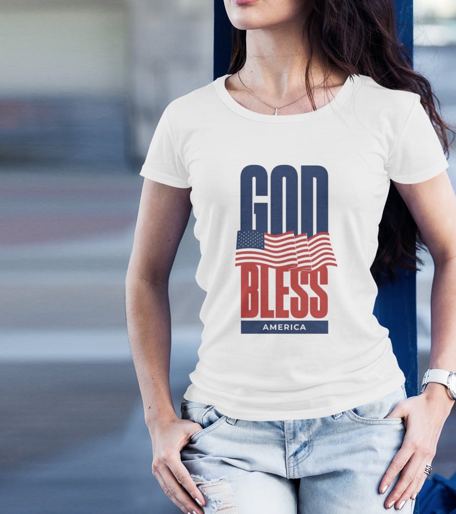 GOD BLESS AMERICA Flag T-Shirt