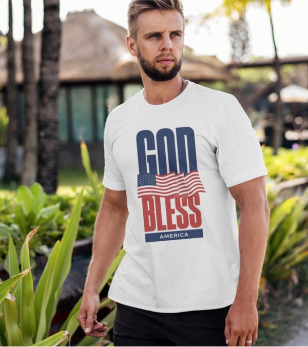 GOD BLESS AMERICA Flag T-Shirt