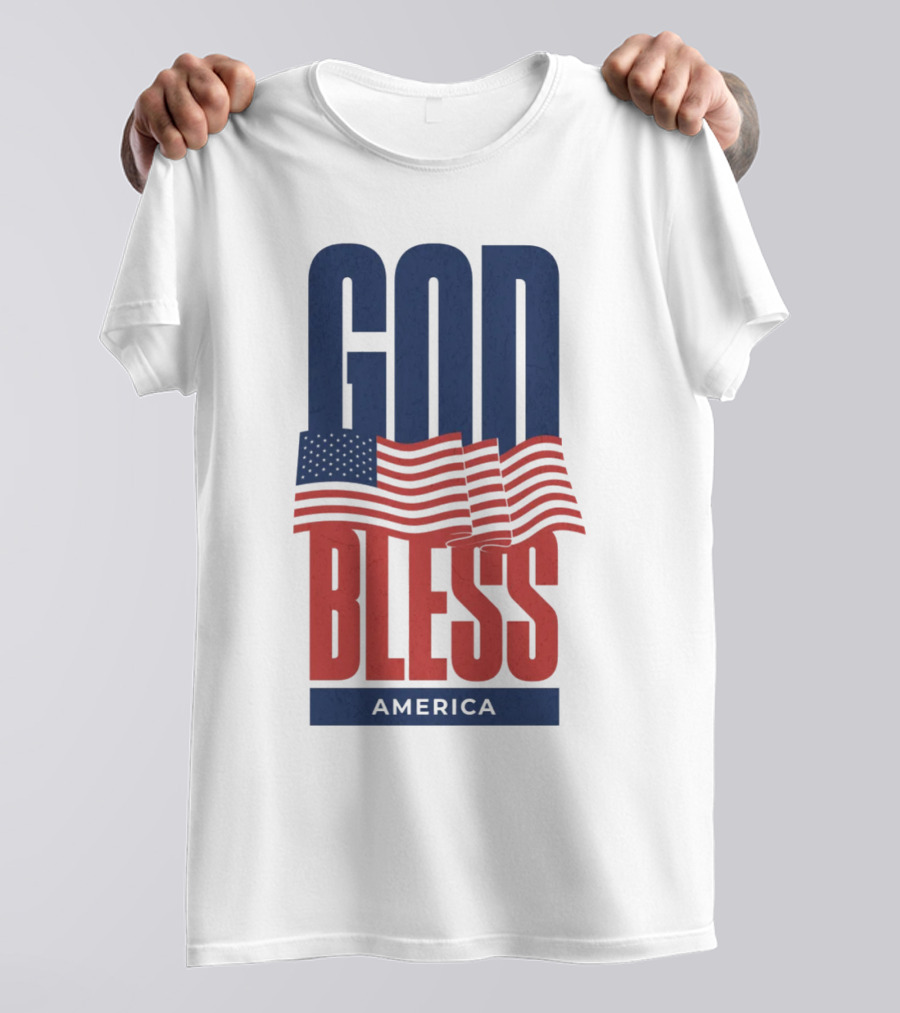 GOD BLESS AMERICA Flag T-Shirt