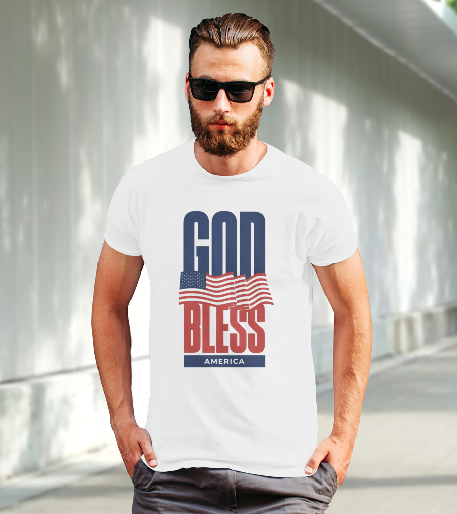 GOD BLESS AMERICA Flag T-Shirt