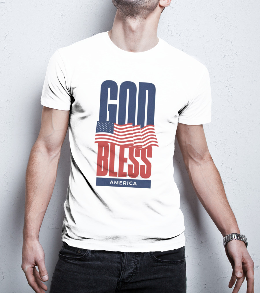 GOD BLESS AMERICA Flag T-Shirt