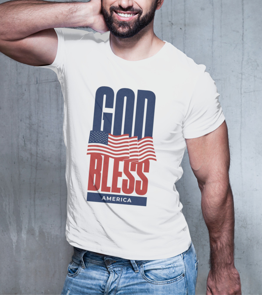 GOD BLESS AMERICA Flag T-Shirt