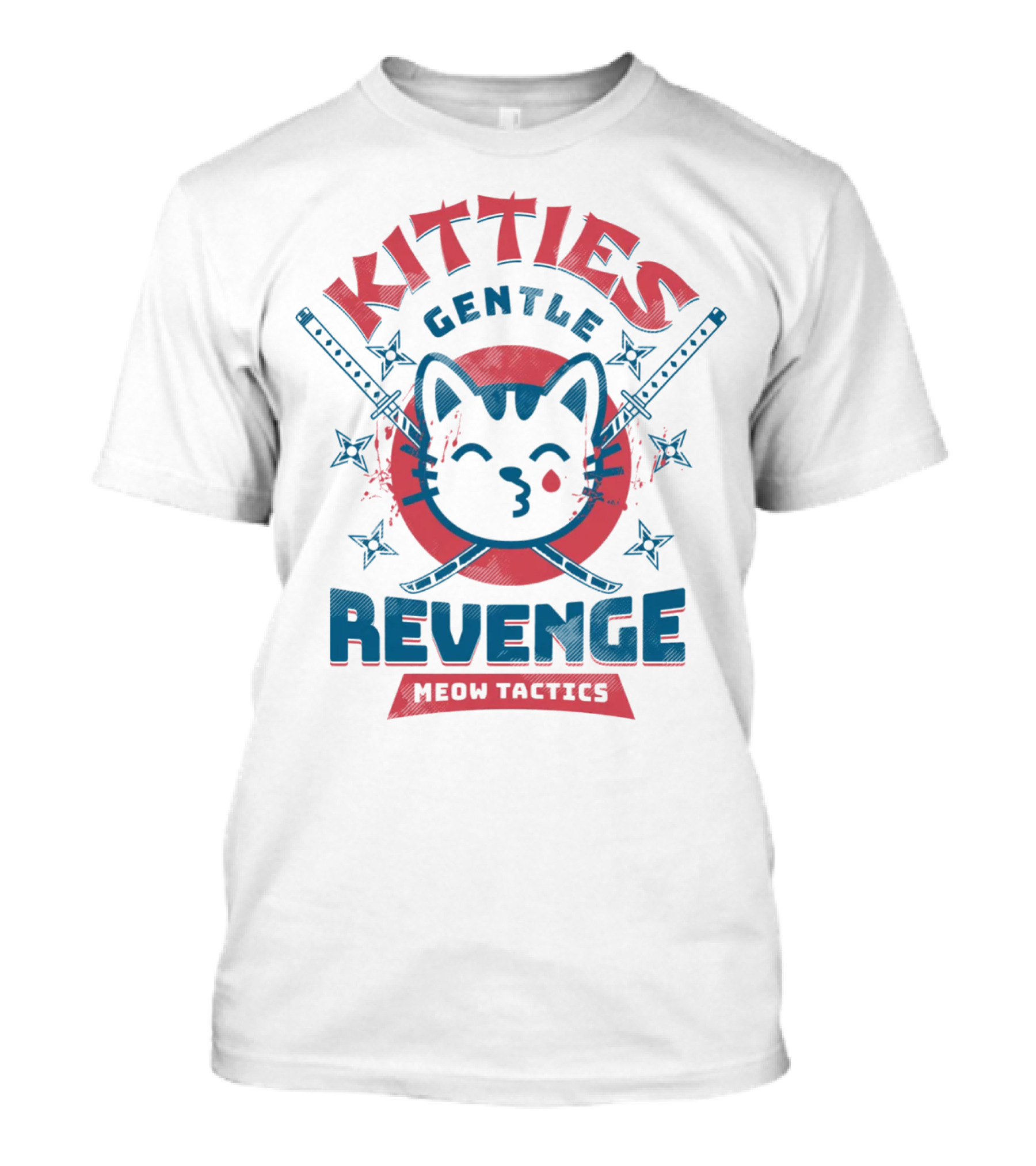Kitties Gentle Revenge Meow Tactics Samurai T-Shirt