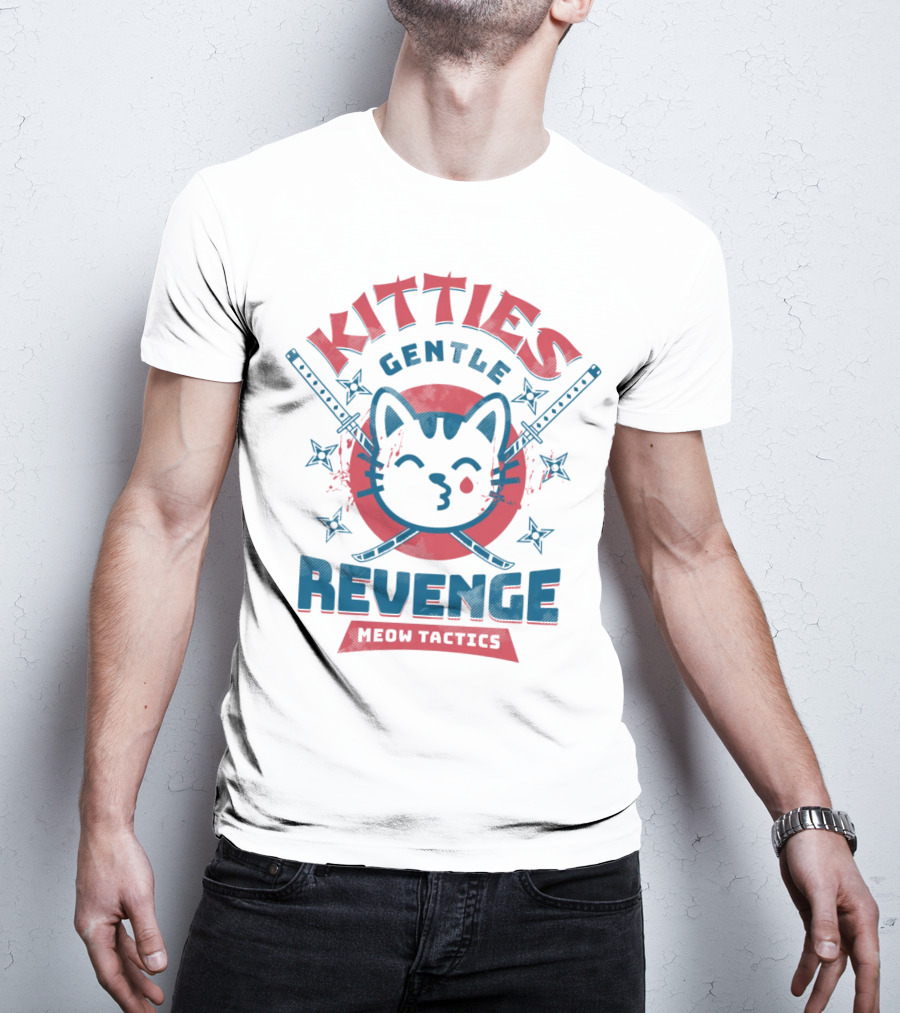 Kitties Gentle Revenge Meow Tactics Samurai T-Shirt