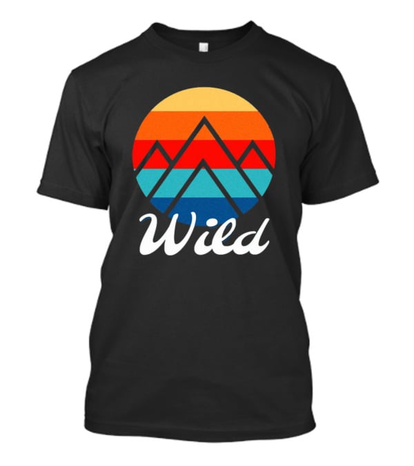 Wild Minimalistic Mountains Retro Circle Stripes T-Shirt