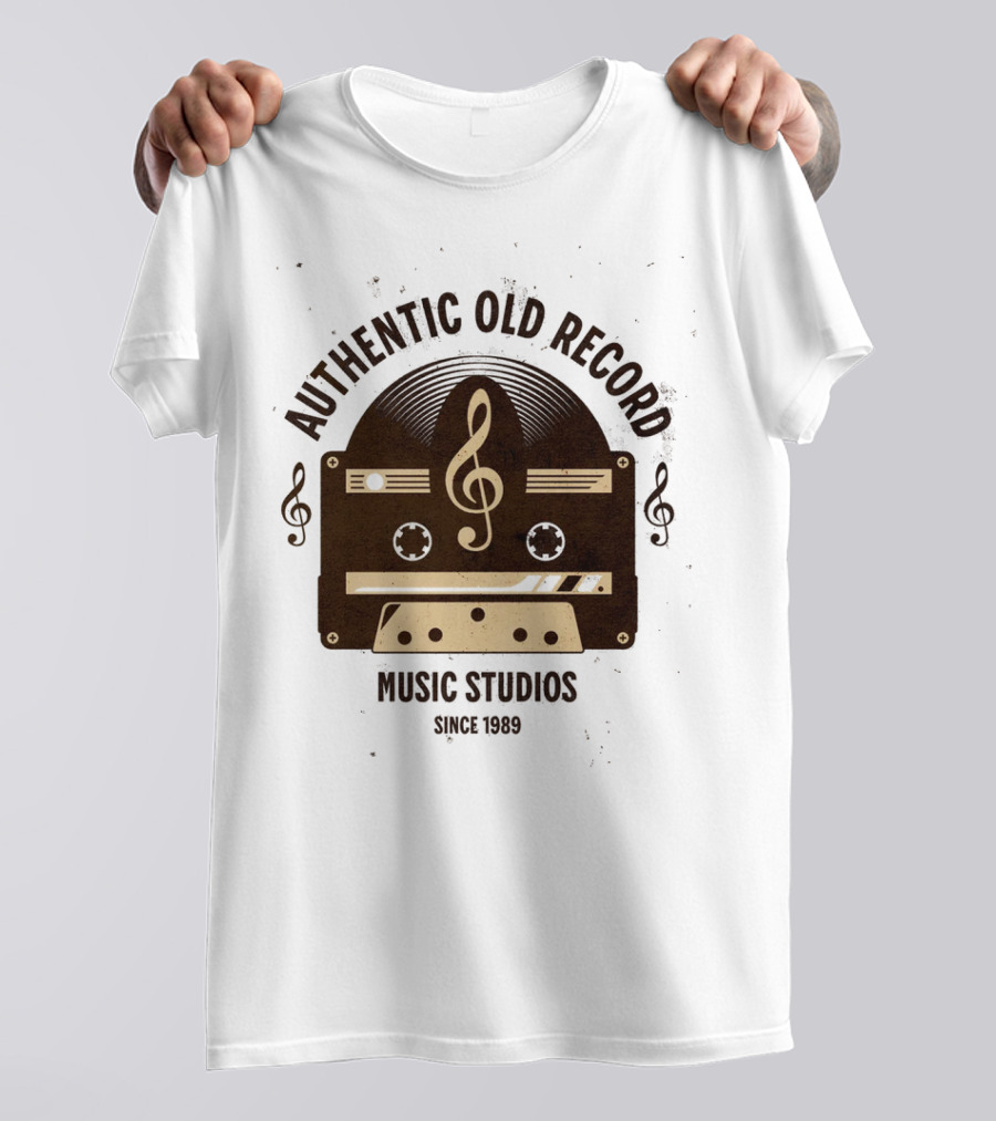 Authentic Old Record Music Studios Cassette Since 1989 T-Shirt
