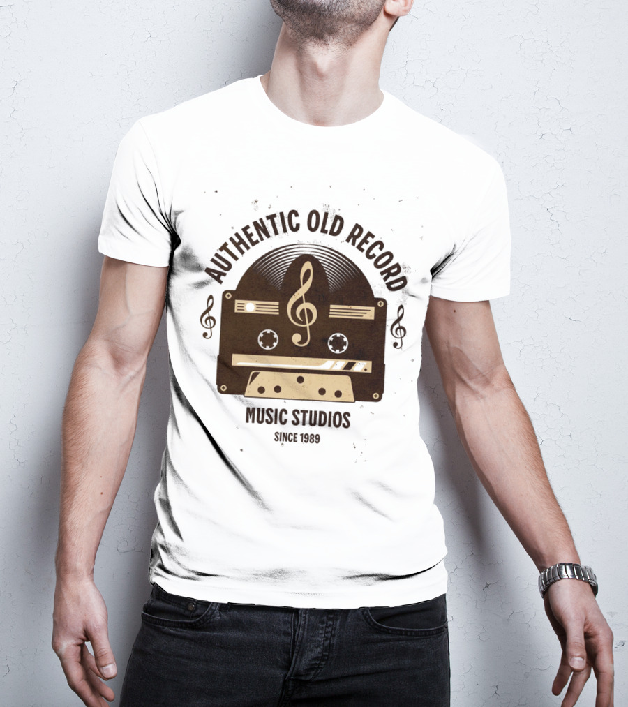 Authentic Old Record Music Studios Cassette Since 1989 T-Shirt