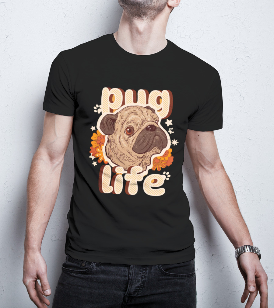 Pug Life Retro Floral T-Shirt