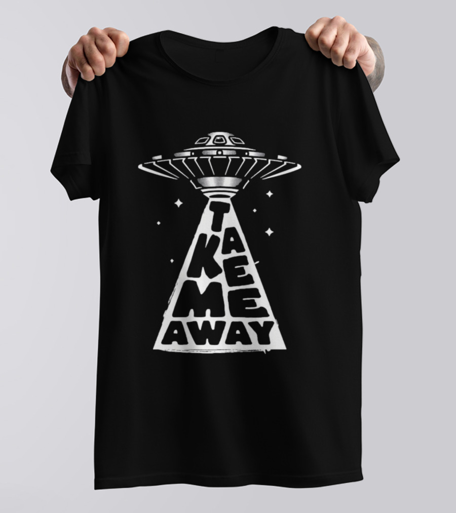 Take Me Away UFO Spaceship Beam Stars T-Shirt