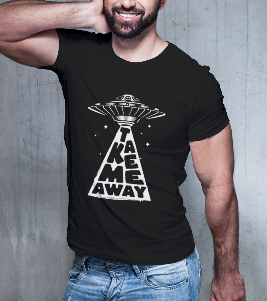 Take Me Away UFO Spaceship Beam Stars T-Shirt