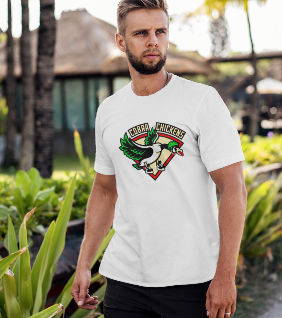 Cobra Chickens Sports Team Logo Hockey-Inspired Goose T-Shirt