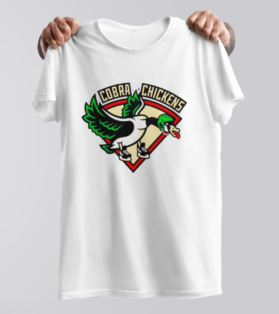 Cobra Chickens Sports Team Logo Hockey-Inspired Goose T-Shirt
