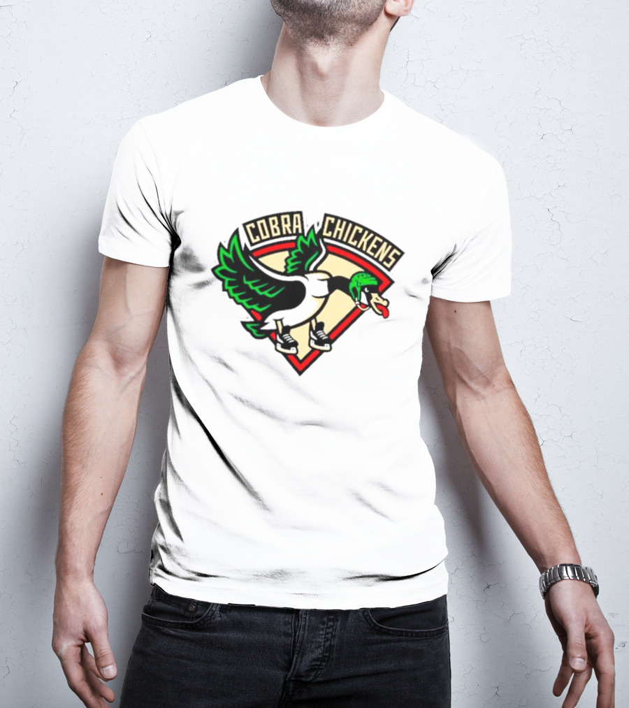 Cobra Chickens Sports Team Logo Hockey-Inspired Goose T-Shirt