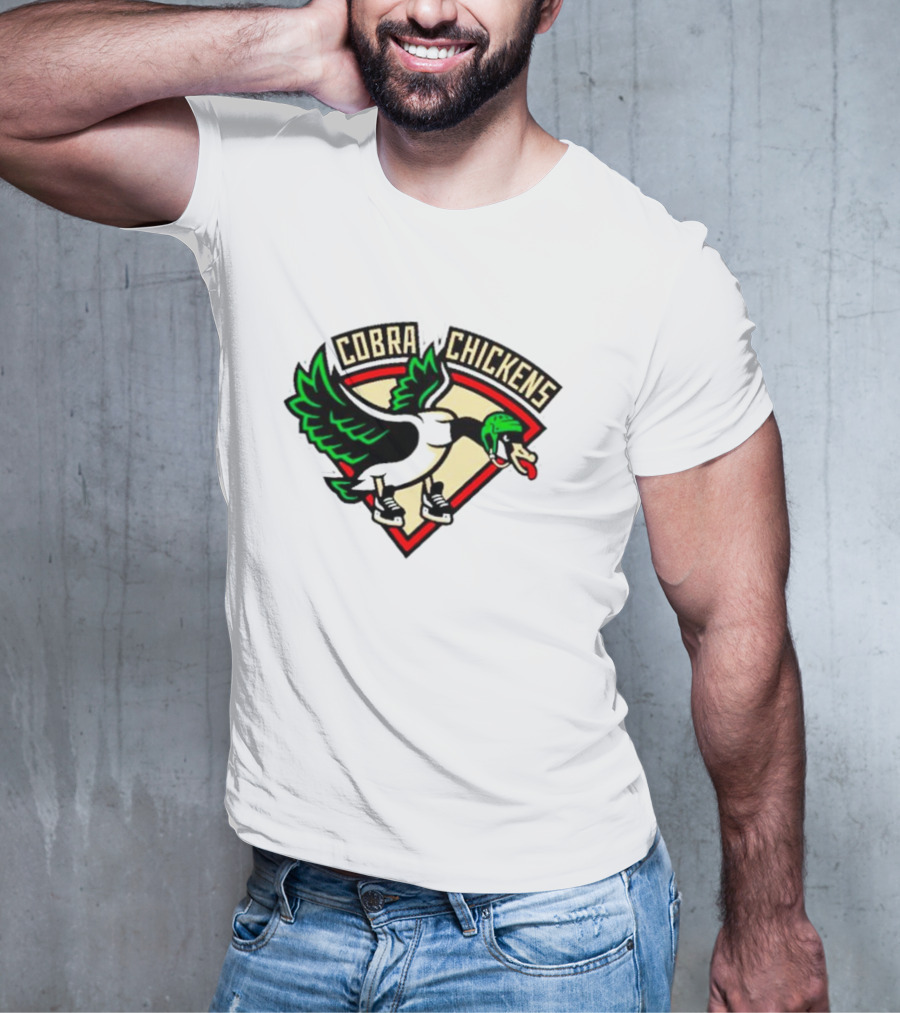 Cobra Chickens Sports Team Logo Hockey-Inspired Goose T-Shirt