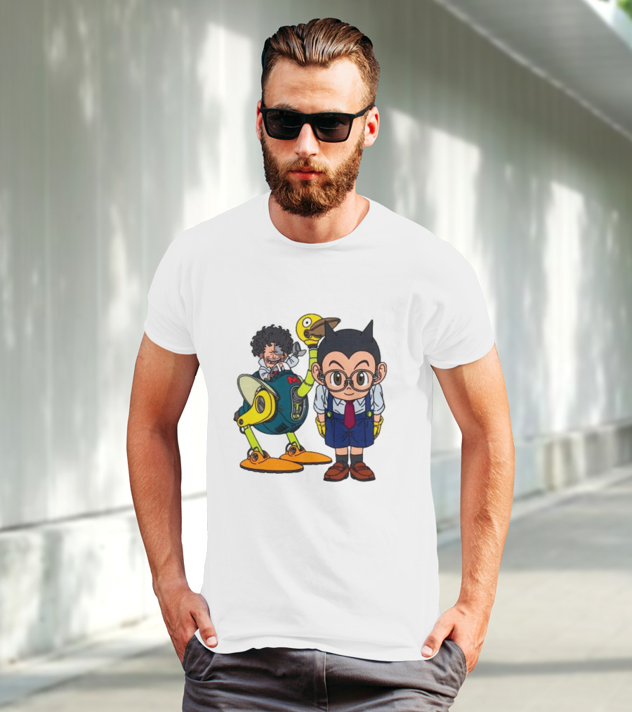 Dr. Slump Obotchaman And Character With Robot In Glasses T-Shirt