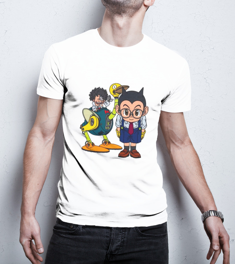 Dr. Slump Obotchaman And Character With Robot In Glasses T-Shirt