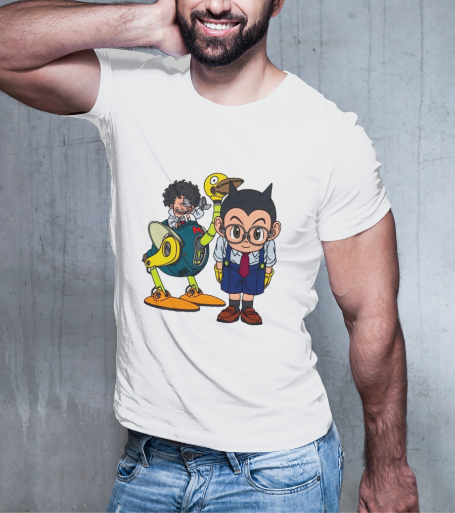 Dr. Slump Obotchaman And Character With Robot In Glasses T-Shirt