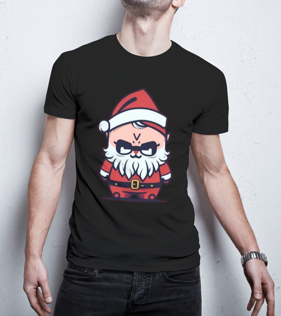 Happy Merry Christmas Kawaii Cool Santa Claus Cute Chibi Draw T-Shirt
