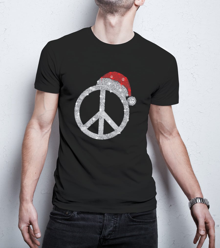 Hippie Hat Diamond Peace Christmas T-Shirt