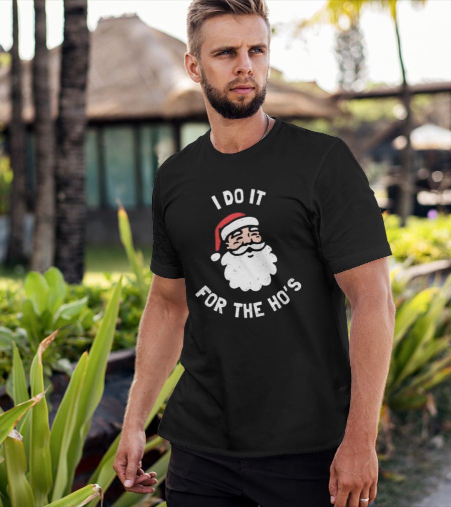 Merry Christmas Santa Claus I Do It For The Ho’s Santa Hat T-Shirt