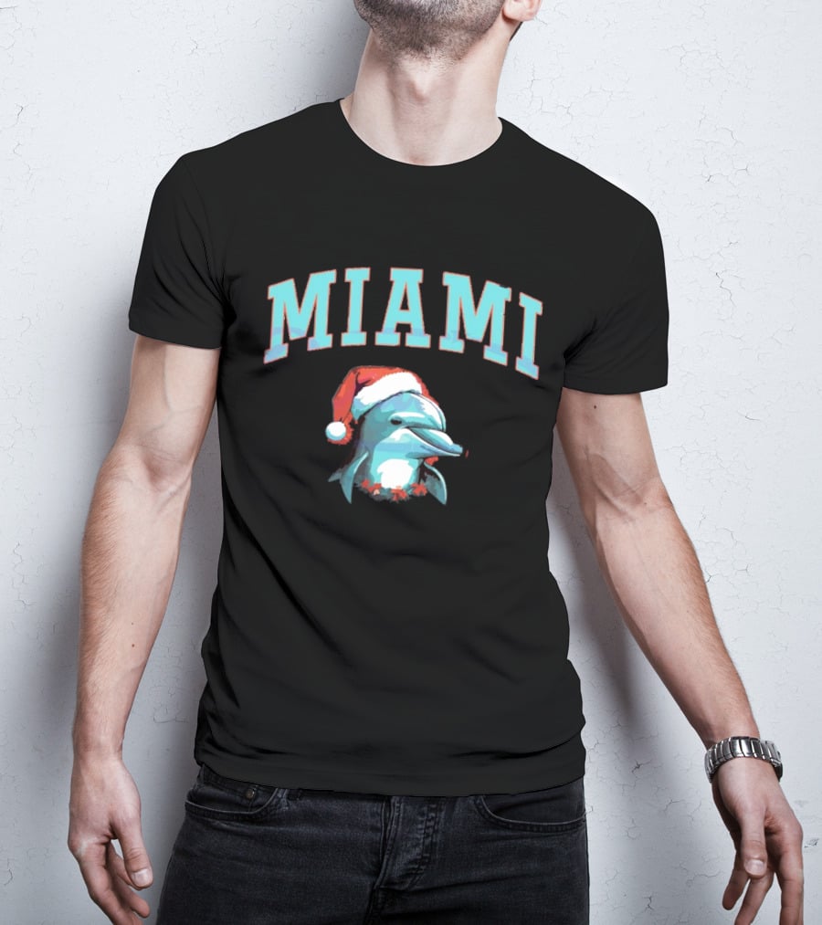 Miami Dolphins Santa Christmas Miami T-Shirt