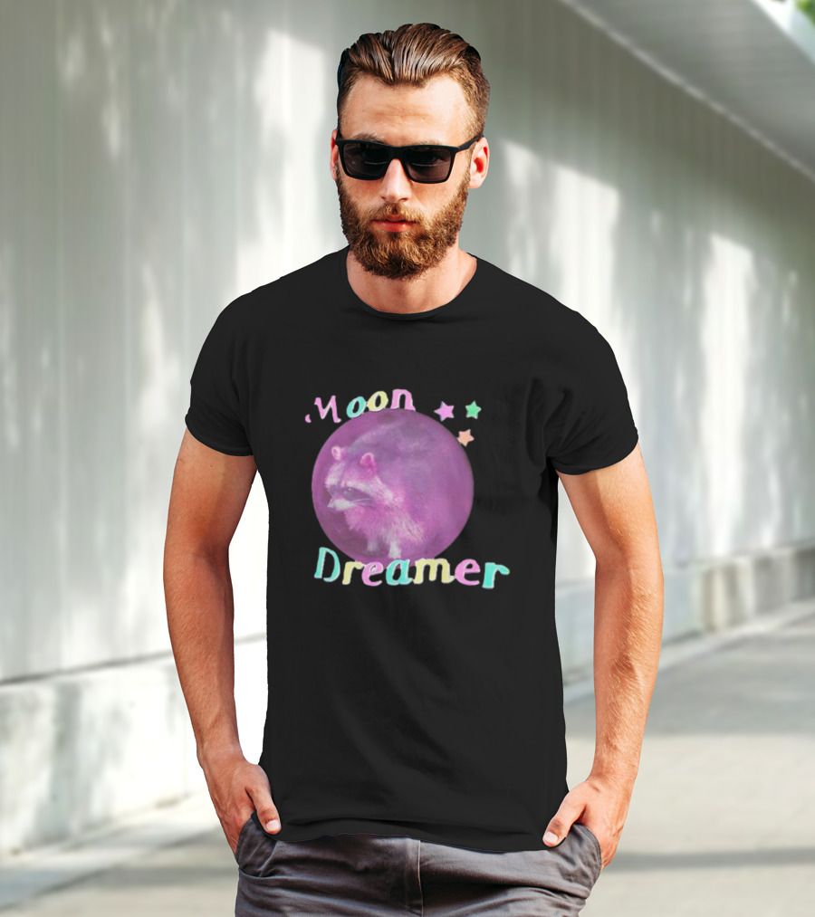 Moon Dreamer Raccoon Pastel Stars T-Shirt