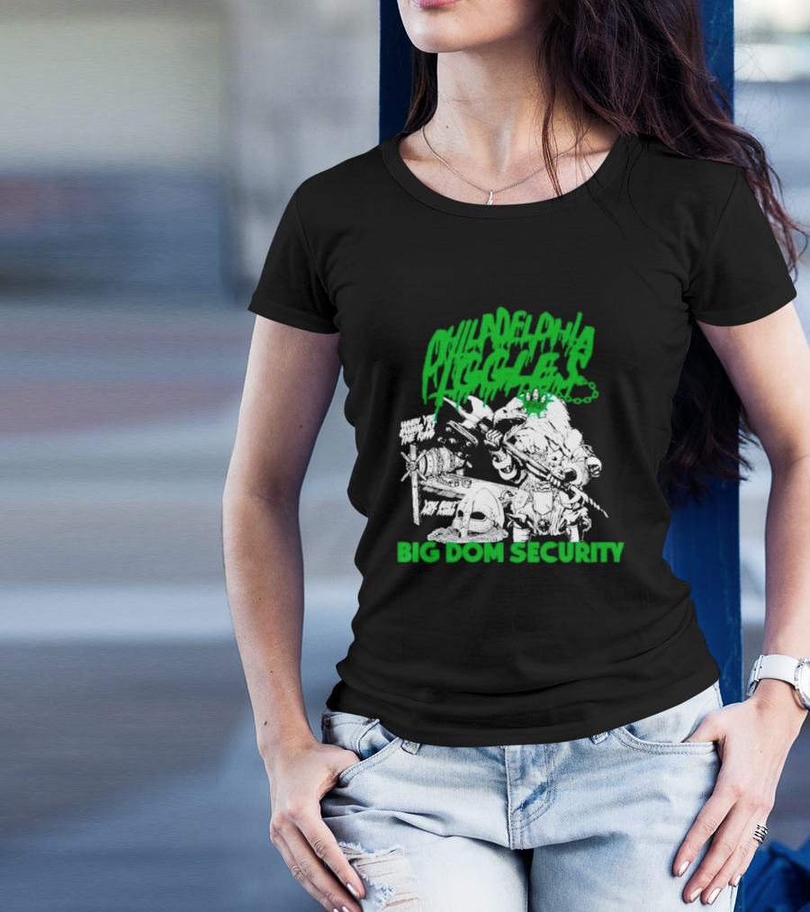 Philadelphia Iggles Big Dom Security Comic-Style Green T-Shirt