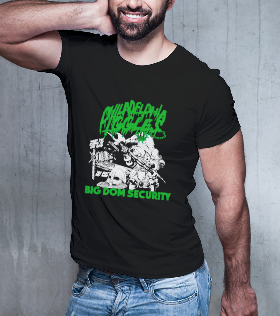 Philadelphia Iggles Big Dom Security Comic-Style Green T-Shirt