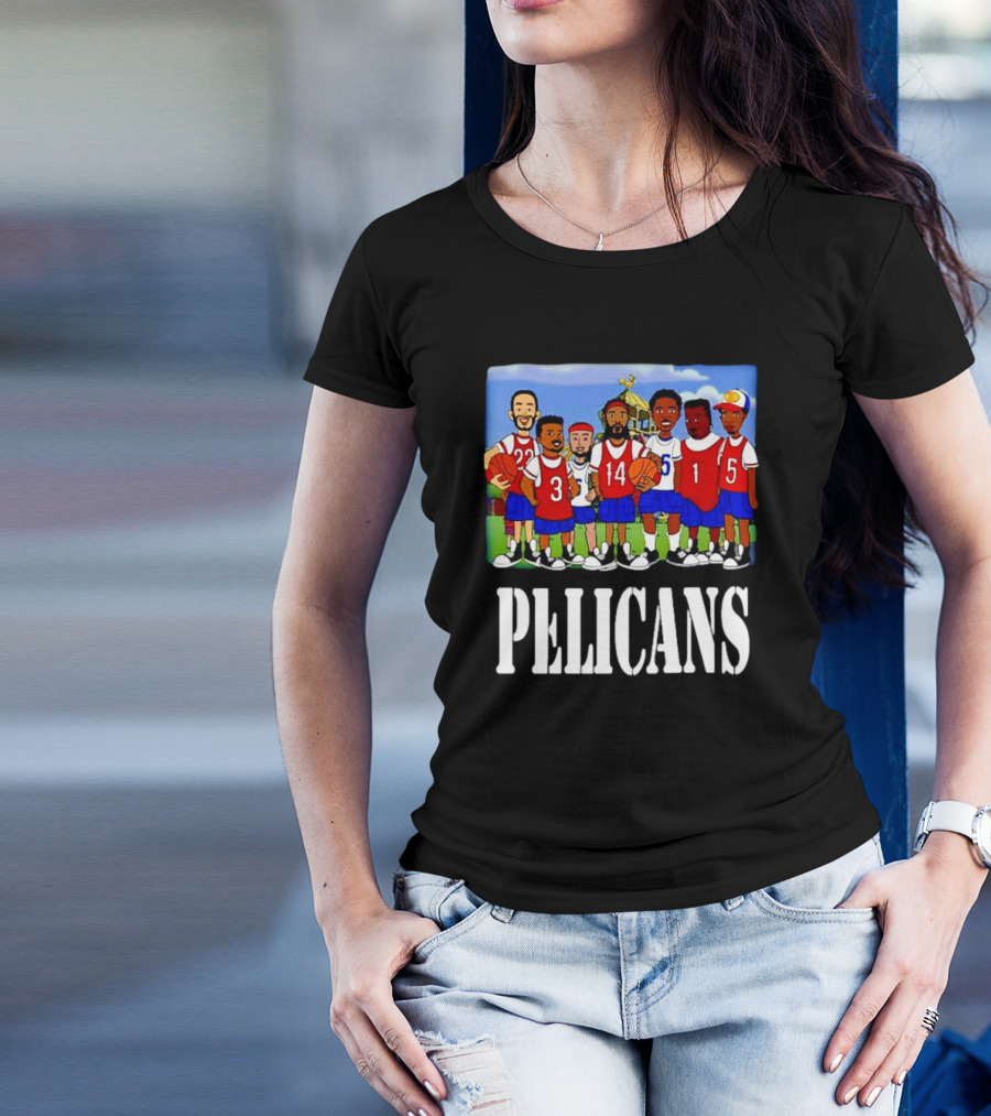 Recess Cartoon Style Characters With Basketball Jerseys Pelicans T-Shirt